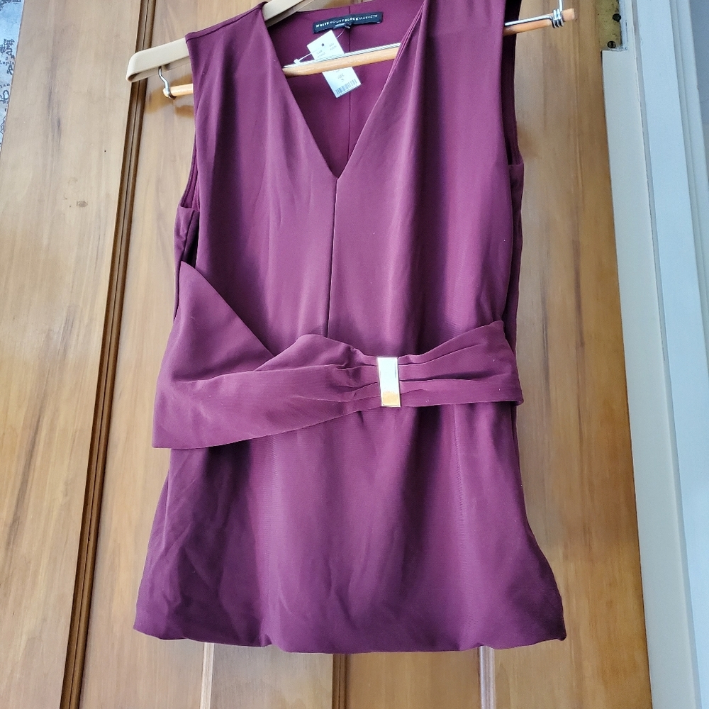 WHBM Vneck dress top with side zipper